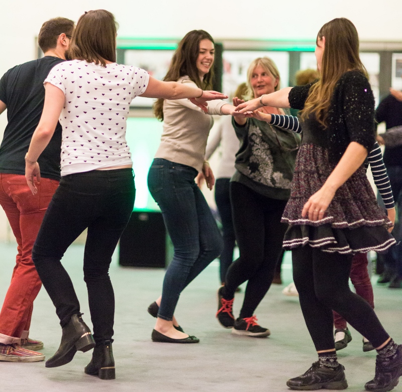 Photo of dancing with Wraggle Taggle Ceilidh band